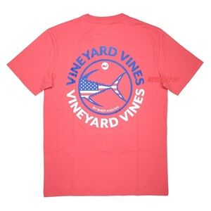 Vineyard Vines Tuna USA Edition Jetty Red short sleeve T-Shirt‎ Sz L 100% cotton